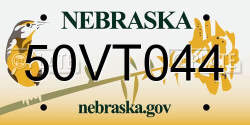 50VT044 Nebraska License Plate