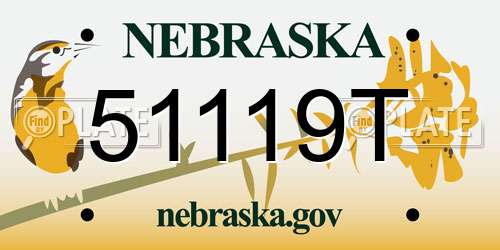 51119T Nebraska License Plate