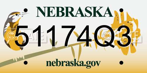 51174Q3 Nebraska License Plate