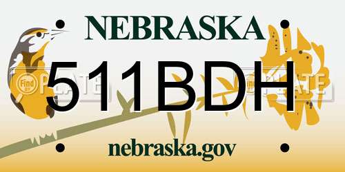 511BDH Nebraska License Plate