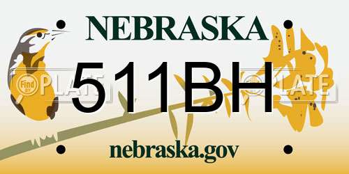 511BH Nebraska License Plate