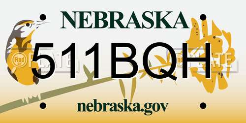 511BQH Nebraska License Plate