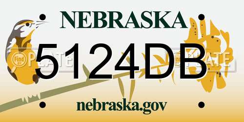 5124DB Nebraska License Plate