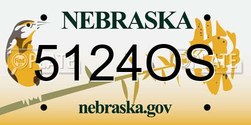 5124OS Nebraska License Plate