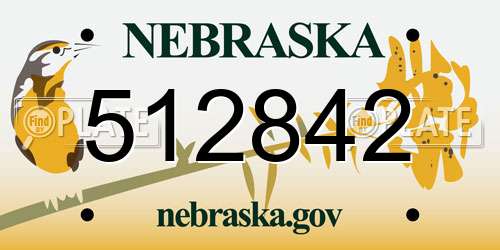 512842 Nebraska License Plate