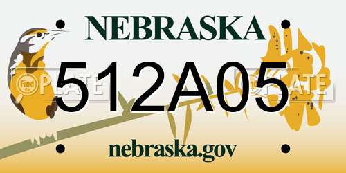 512A05 Nebraska License Plate
