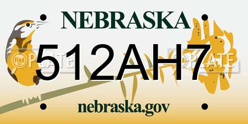 512AH7 Nebraska License Plate