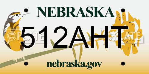 512AHT Nebraska License Plate