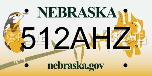 512AHZ Nebraska License Plate