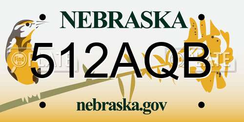 512AQB Nebraska License Plate