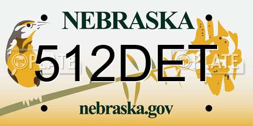 512DET Nebraska License Plate