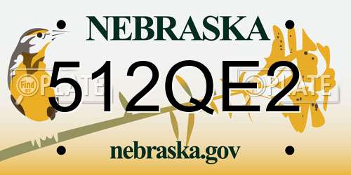 512QE2 Nebraska License Plate
