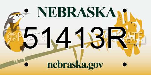 51413R Nebraska License Plate