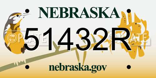 51432R Nebraska License Plate