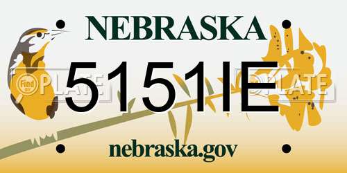 5151IE Nebraska License Plate