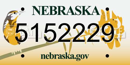 5152229 Nebraska License Plate