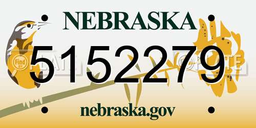 5152279 Nebraska License Plate