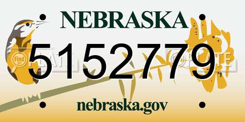 5152779 Nebraska License Plate