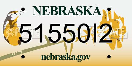 51550I2 Nebraska License Plate