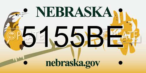 5155BE Nebraska License Plate