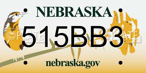 515BB3 Nebraska License Plate