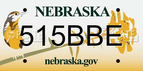 515BBE Nebraska License Plate