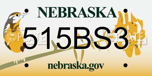 515BS3 Nebraska License Plate