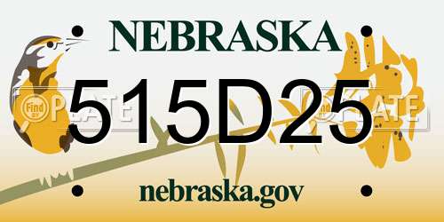 515D25 Nebraska License Plate