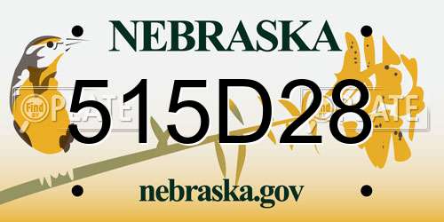 515D28 Nebraska License Plate