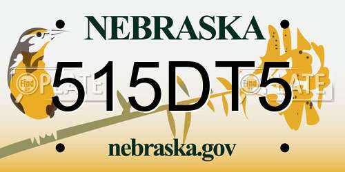 515DT5 Nebraska License Plate