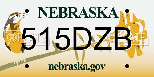 515DZB Nebraska License Plate