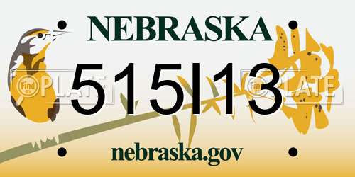 515I13 Nebraska License Plate