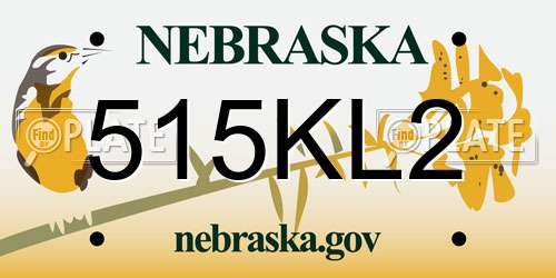 515KL2 Nebraska License Plate