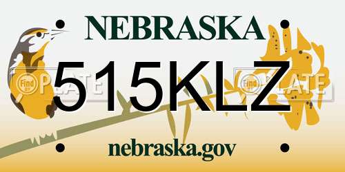 515KLZ Nebraska License Plate