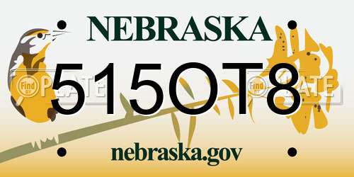 515OT8 Nebraska License Plate