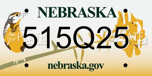 515Q25 Nebraska License Plate