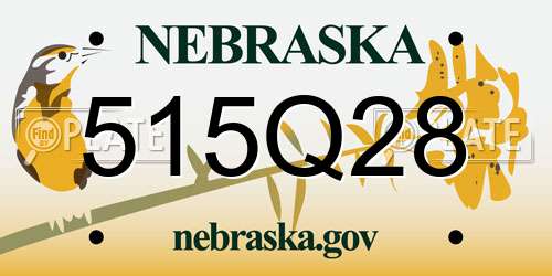 515Q28 Nebraska License Plate