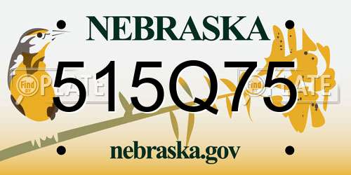 515Q75 Nebraska License Plate