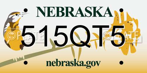 515QT5 Nebraska License Plate