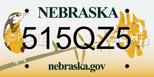 515QZ5 Nebraska License Plate