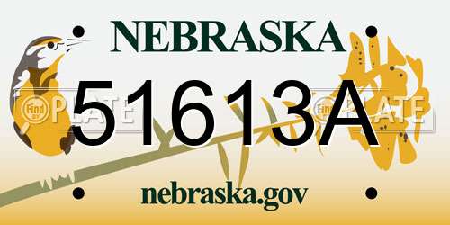 51613A Nebraska License Plate