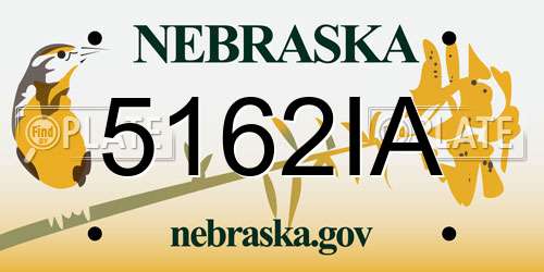 5162IA Nebraska License Plate