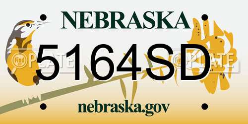 5164SD Nebraska License Plate