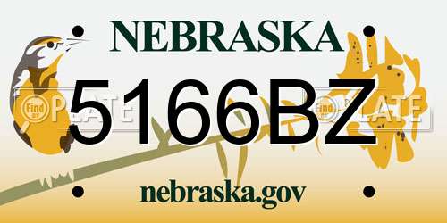 5166BZ Nebraska License Plate
