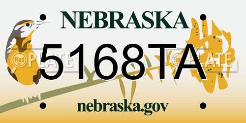 5168TA Nebraska License Plate