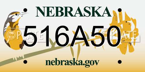 516A50 Nebraska License Plate
