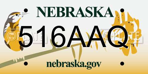 516AAQ Nebraska License Plate