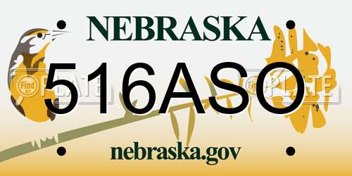 516ASO Nebraska License Plate