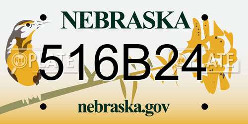 516B24 Nebraska License Plate