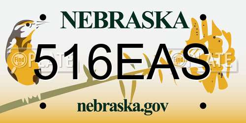 516EAS Nebraska License Plate